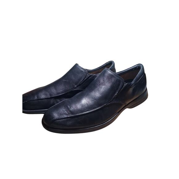 Clarks Plus Black Leather Mens size 11M Casual Career Church Slip-on Loafers - Picture 11 of 16